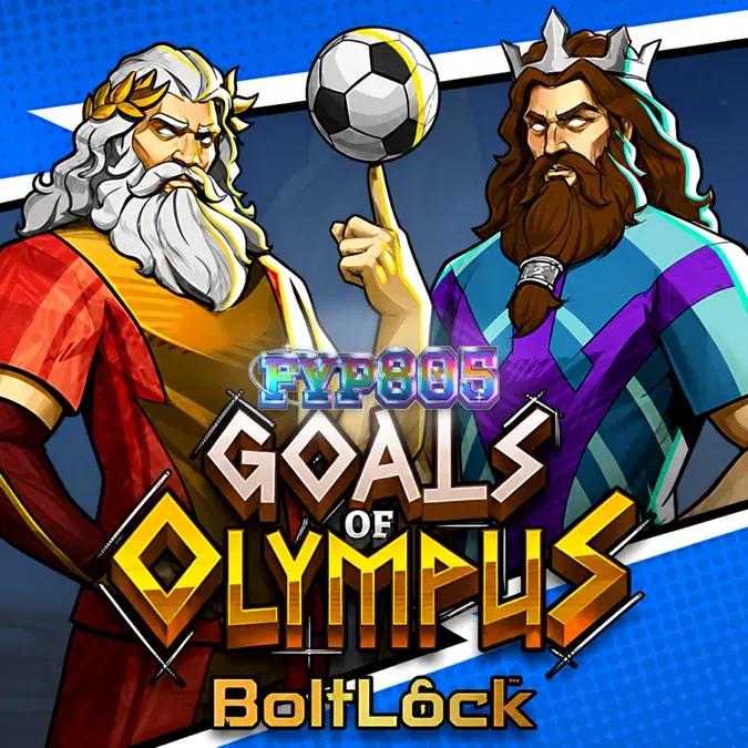 Tampilan visual permainan slot Goals of Olympus BoltLock dengan tema olahraga dan mitologi
